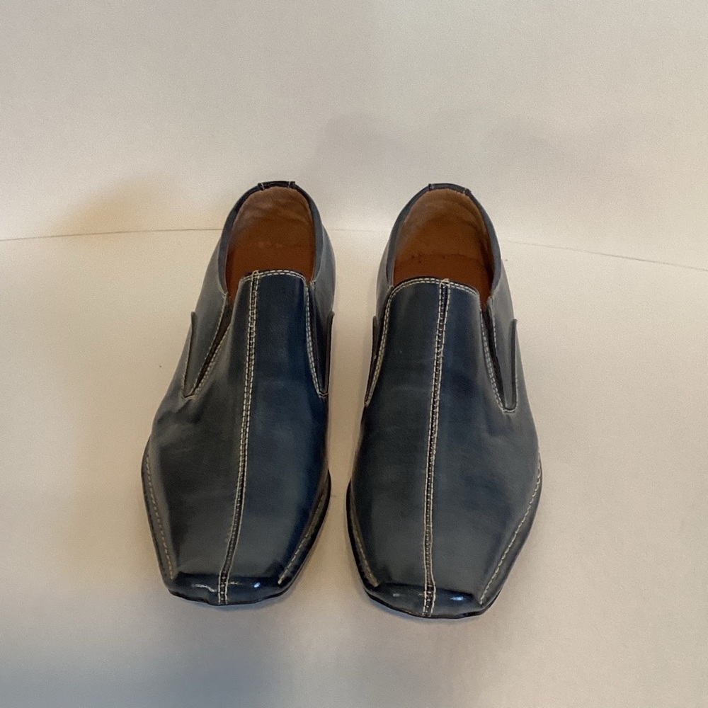 Mike Lotti Men's Dusty Blue Leather Slip-On Shoes size 9.5 nwt